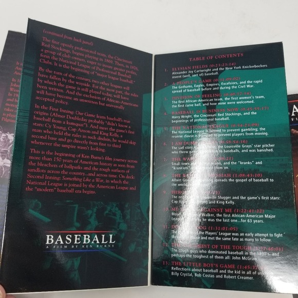 Legendary Ken Burns BASEBALL  9 Inning VHS Box Set Vintage Sports Docu-Series - Picture 5 of 13